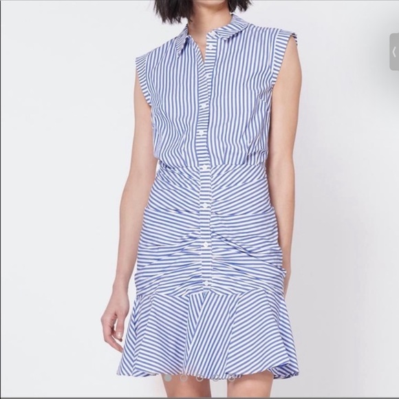 VERONICA BEARD Bell Button Down Shirt Dress Sz M/6 - Picture 3 of 5